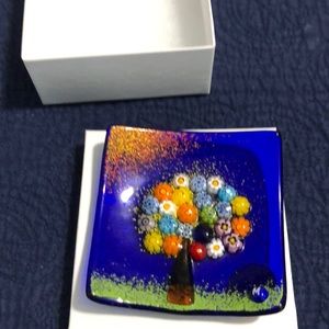 Hand made glass dish